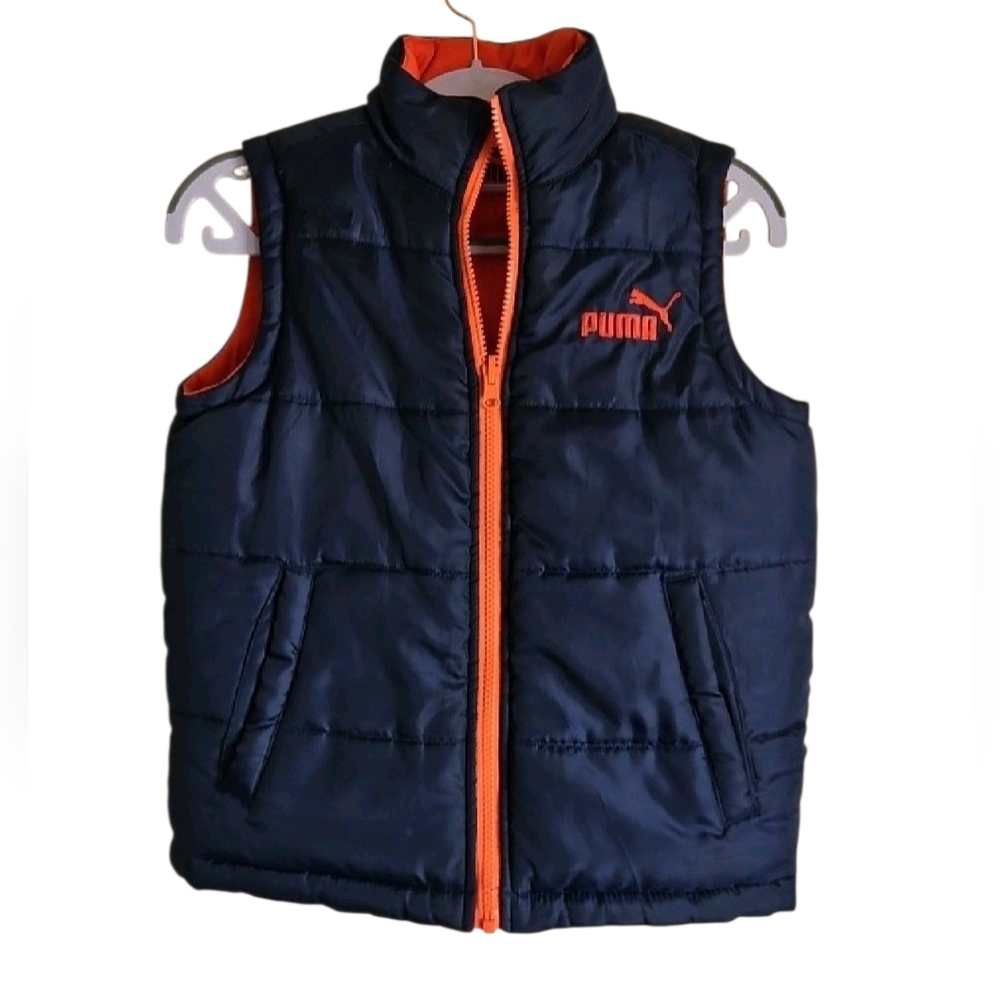 Puma Navy and Orange Puffer Vest